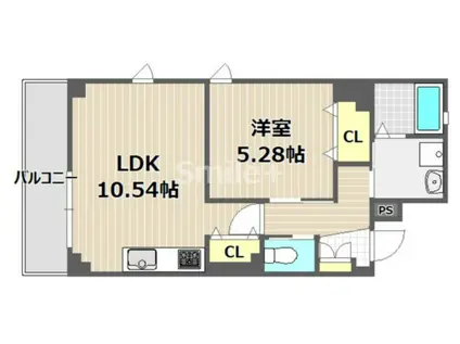 アドバンスM(1LDK/4階)の間取り写真
