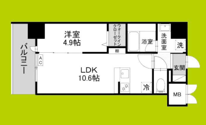 ストーリア茨木(1LDK/10階)の間取り写真