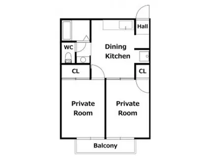 マ・メゾン広瀬(2DK/1階)の間取り写真