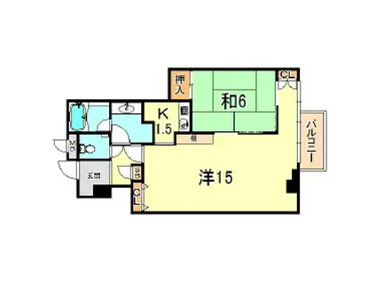 ルーア芦屋(2K/3階)の間取り写真