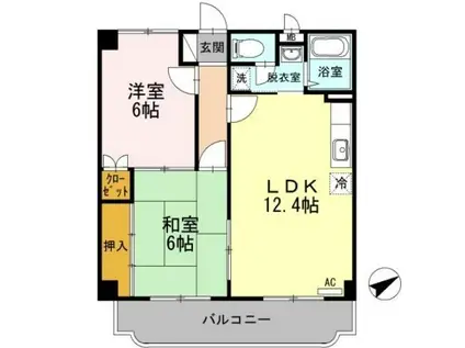 レジデンスエコー(2LDK/4階)の間取り写真