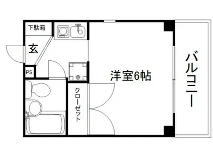 レミニョン(1K/1階)の間取り写真