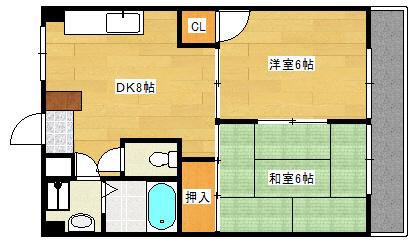 芦屋ビレッジ(1K/5階)の間取り写真