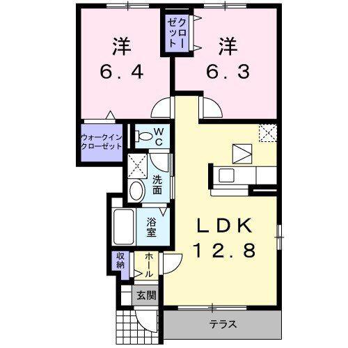 スワンKITAMURAC(2LDK/1階)の間取り写真