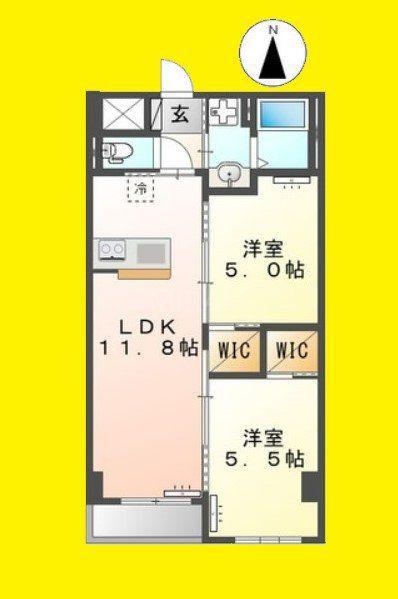 キーファ(2LDK/2階)の間取り写真