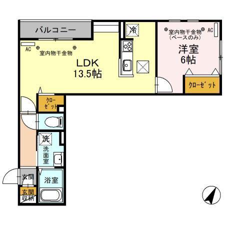 D-RESIDENCE京町(1LDK/1階)の間取り写真