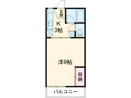 ザ・ドリームII(1K/1階)の間取り写真