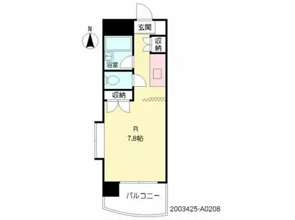 ミタカホーム11番館(ワンルーム/2階)の間取り写真