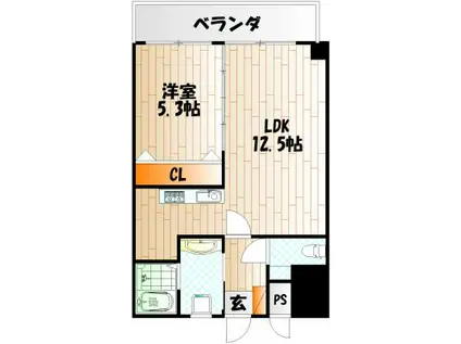 LE GRAND BLEU QUATRE(1LDK/3階)の間取り写真