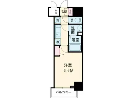 ディアレイシャス名古屋中村公園II(1K/9階)の間取り写真