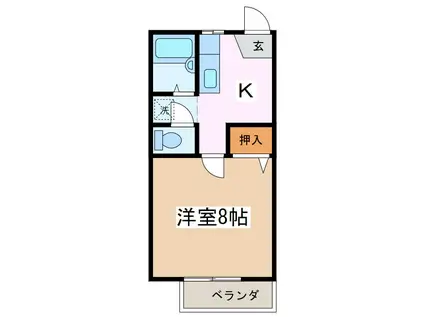 フレグランス郵とぴあC(1K/2階)の間取り写真