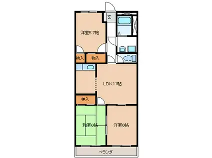 ENJYOII(3LDK/4階)の間取り写真