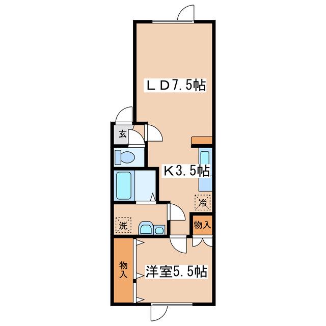 ペットハウス寿(1LDK/1階)の間取り写真