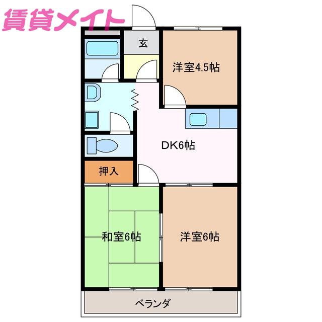 エクセル東山(3DK/3階)の間取り写真