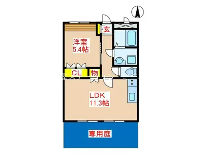 ステラルーチェ(1LDK/1階)の間取り写真