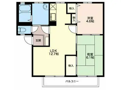 ボン・ファミール(2LDK/2階)の間取り写真