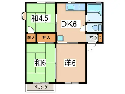 MINAMIハイツ(3DK/2階)の間取り写真