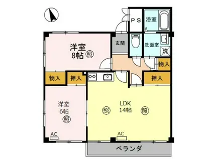 メゾン嵐山(2LDK/4階)の間取り写真