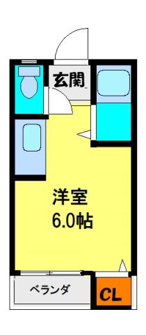 花屋敷日進ビル(1K/3階)の間取り写真