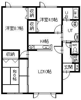 リファイン(3LDK/2階)の間取り写真