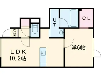 PUMPKIN TOKUDA B(1LDK/1階)の間取り写真
