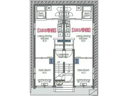 グランピア笹塚(1LDK/1階)の間取り写真