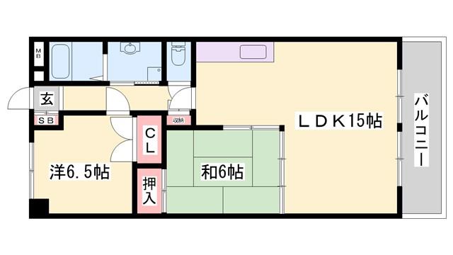 ヴィラ・プリマベーラ(2LDK/2階)の間取り写真