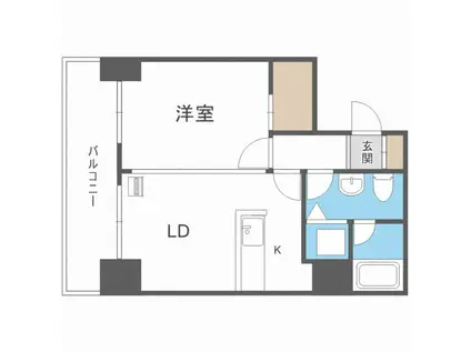 TEADA北4条 ティーダ北4条(1LDK/11階)の間取り写真