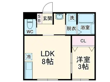 FLAT八千代村上(ワンルーム/1階)の間取り写真