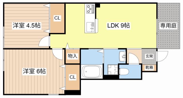 メゾンセーブル(2LDK/1階)の間取り写真