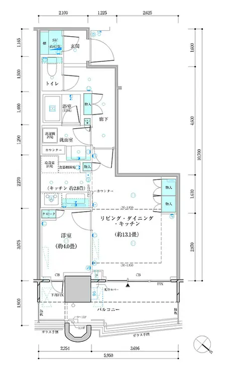 パークタワー勝どきミッド 12階階 間取り