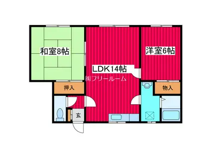 レジデンス91(2LDK/2階)の間取り写真