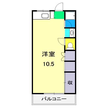 サンハイツ(ワンルーム/3階)の間取り写真