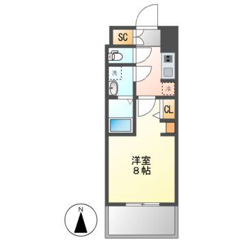 S-RESIDENCE尾頭橋BEAUTE(1K/13階)の間取り写真