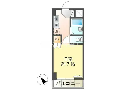 ピア ボナール(1K/3階)の間取り写真