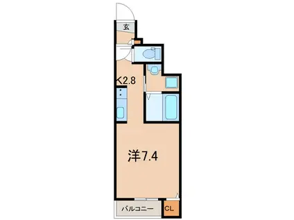 アクシィヴVIII(1K/1階)の間取り写真