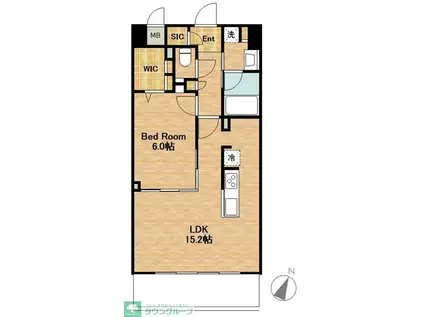 インシグニア渡辺通(1LDK/12階)の間取り写真