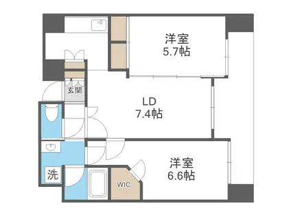 エステムプラザ梅田ウエスト(2LDK/8階)の間取り写真