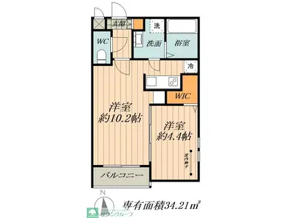 CHERIM元中村(1LDK/3階)の間取り写真