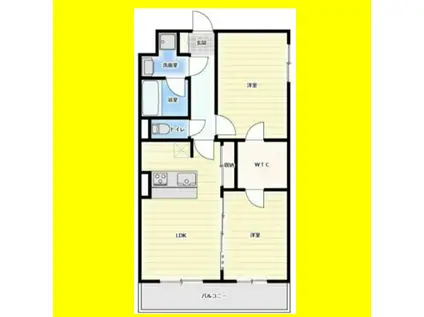 エルミタージュ(2LDK/1階)の間取り写真