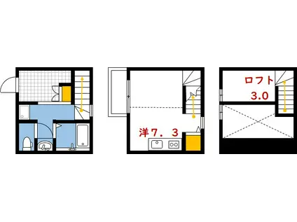 DUPLEST十日市(ワンルーム/1階)の間取り写真
