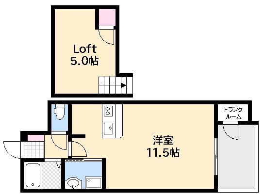 セントヒルズ横川新町(1LDK/4階)の間取り写真