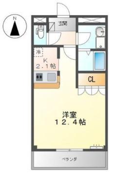 セイフティ・パレK(1K/2階)の間取り写真