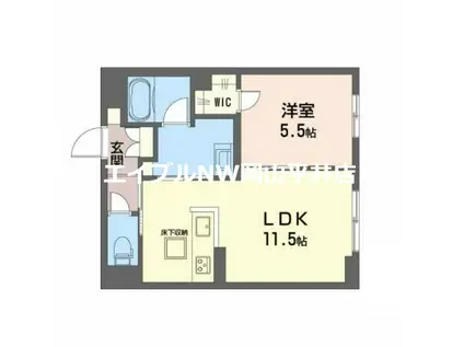 リバーサイド ハナ(1LDK/1階)の間取り写真