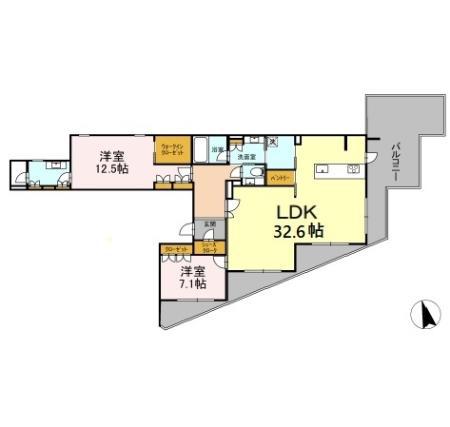 フォレスタリア高宮浄水(2LDK/2階)の間取り写真