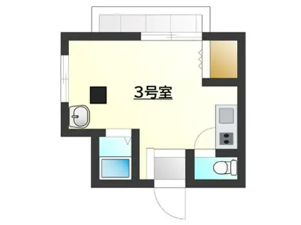 白石マンション(ワンルーム/2階)の間取り写真