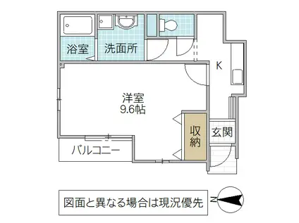 ルミナスメゾン(1K/1階)の間取り写真
