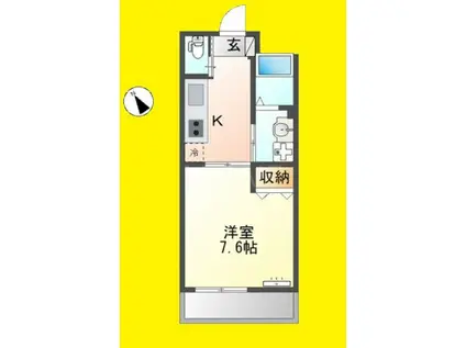 藤沢マンション(1K/1階)の間取り写真