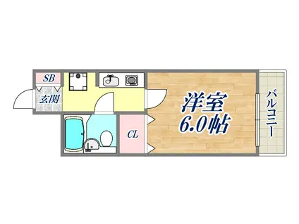 シティハウス4(1K/2階)の間取り写真