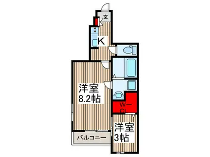 イリーデII(2K/1階)の間取り写真